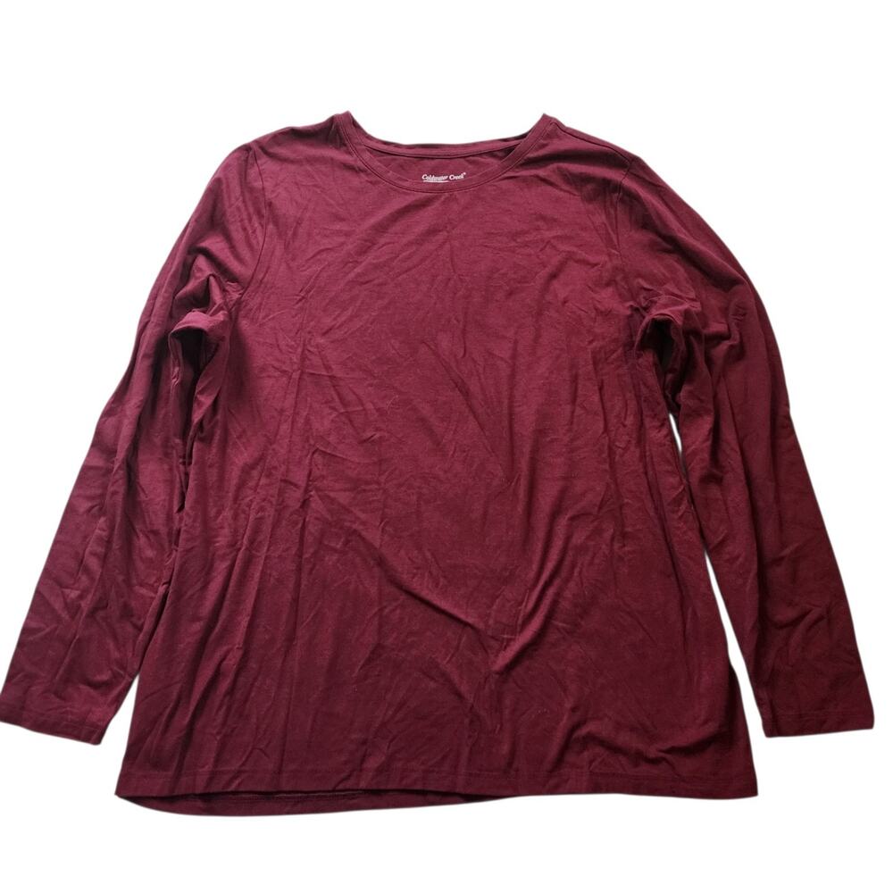 Coldwater Creek Womens Long Sleeve Tee Size 1X Burgundy Top